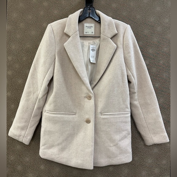 🔥🔥🔥NEW Abercrombie & Fitch Wool Blended Petite Coat Jacket XSP - Picture 2 of 8